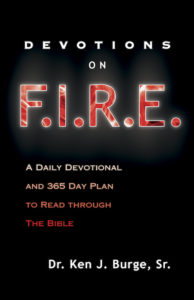 front cover of Devotions on F.I.R.E. by Dr. Ken J. Burge Sr.